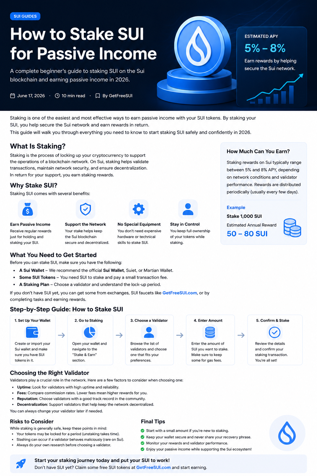 How to Stake SUI for Passive Income in 2026